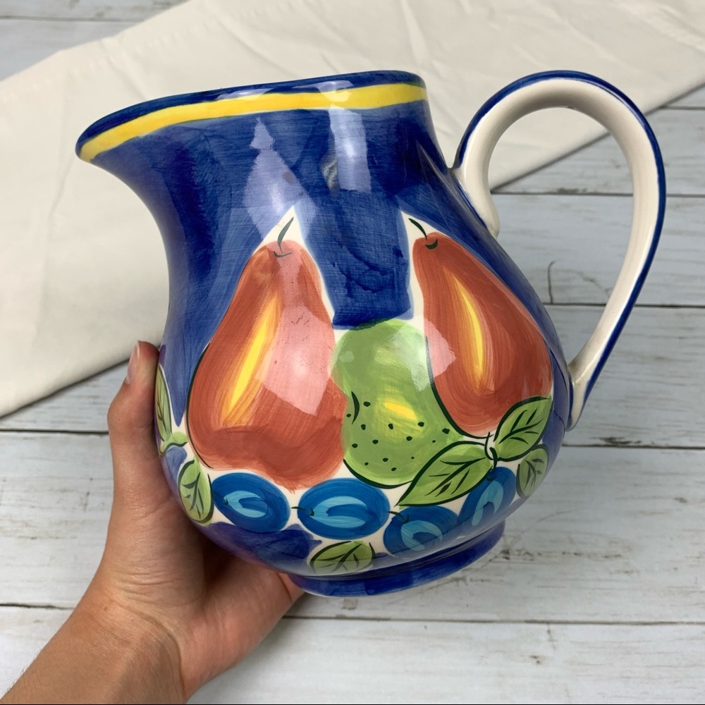 April Cornell Fruit Bowl Painted Ceramic Pitcher